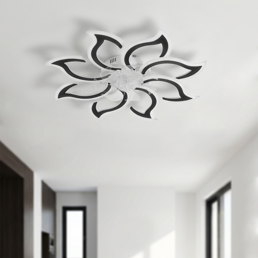 Brilagi - LED димируем таванен вентилатор LED/44W/230V 3000-6500K Ø 90 см черен + дистанционно управление