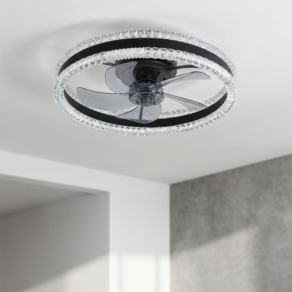 Brilagi - LED димируем таванен вентилатор LED/62W/230V 3000-6500K Ø 50 см черен + дистанционно управление