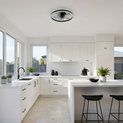 Brilagi - Димируем таванен вентилатор с LED/62W/230V, диаметър 50 см, черен + дистанционно управление