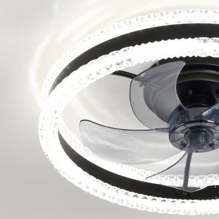 Brilagi - Димируем таванен вентилатор с LED/62W/230V, диаметър 50 см, черен + дистанционно управление