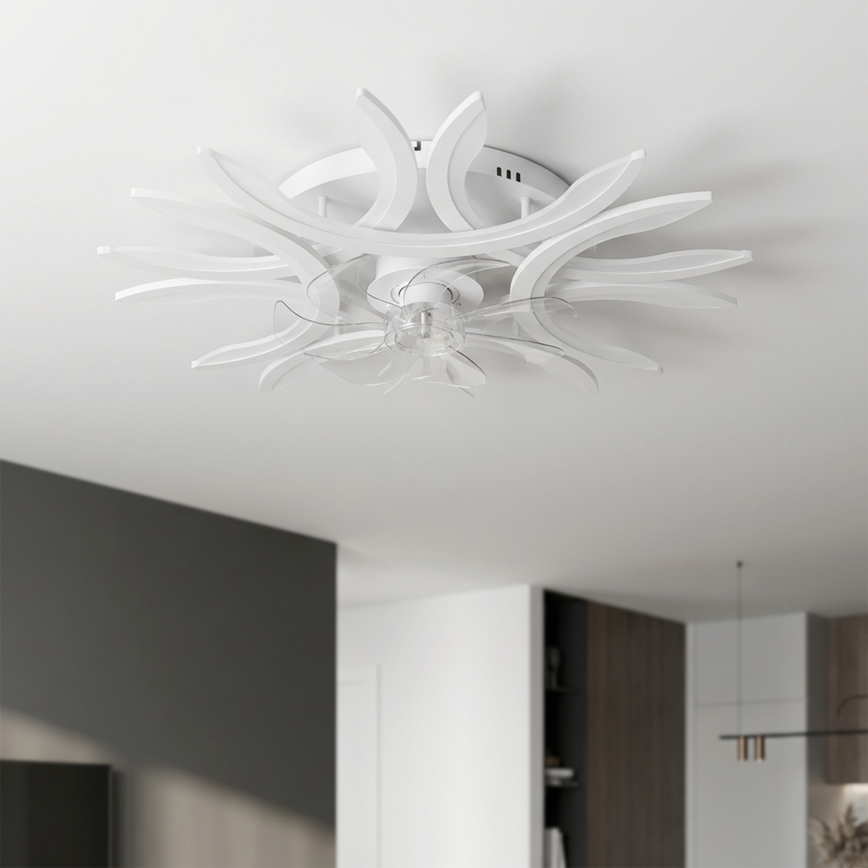 Brilagi - димируем LED таванен вентилатор, LED/70W/230V, 3000-6500K, диаметър 76 см, бял, с дистанционно управление