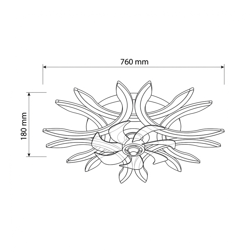 Brilagi - димируем LED таванен вентилатор, LED/70W/230V, 3000-6500K, диаметър 76 см, бял, с дистанционно управление