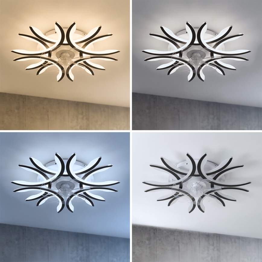 Brilagi - Димируем таванен вентилатор с LED/70W/230V 3000-6500K диаметър 76 см черен + дистанционно управление