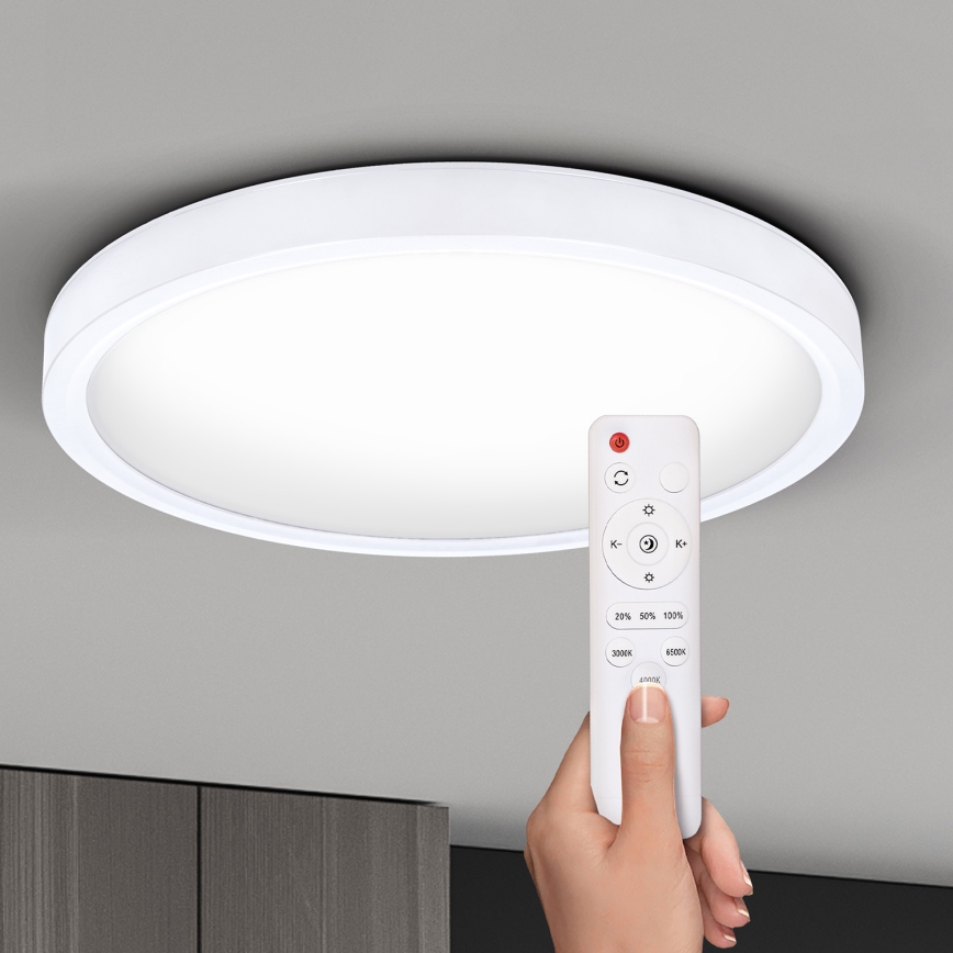 Brilagi - LED Димируем плафон ESTELA LED/36W/230V 3000-6500K ø 30 см бял + дистанционно управление