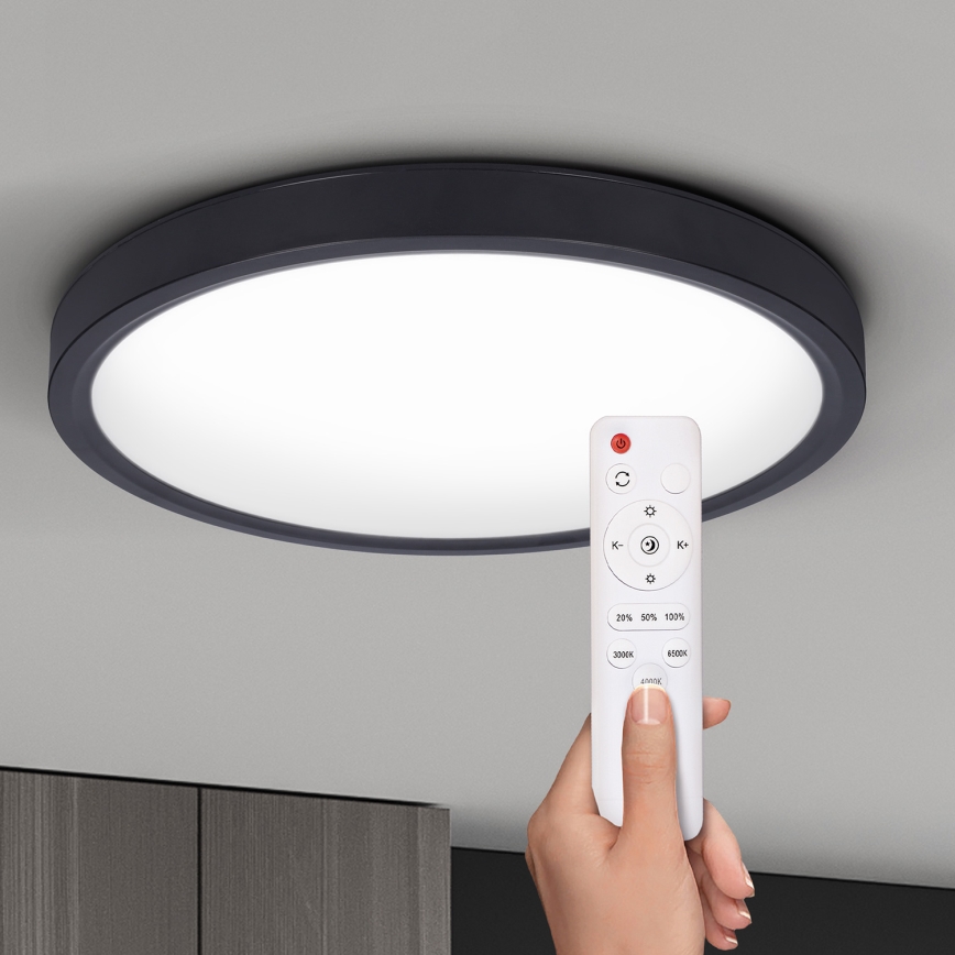 Brilagi - LED Димируем плафон ESTELA LED/48W/230V 3000-6500K ø 40 см черен + дистанционно управление