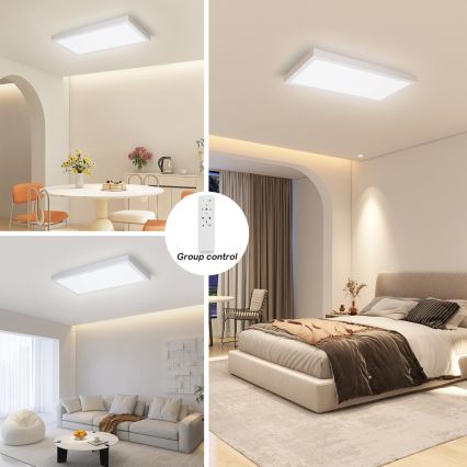 Brilagi - LED Димируем плафон за баня FRAME SMART LED/30W/230V 30x60 см 3000-6000K IP44 бял + дистанционно управление
