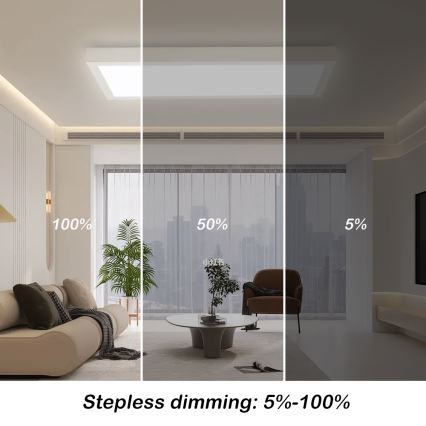 Brilagi - LED Димируем плафон за баня FRAME SMART LED/30W/230V 30x60 см 3000-6000K IP44 бял + дистанционно управление