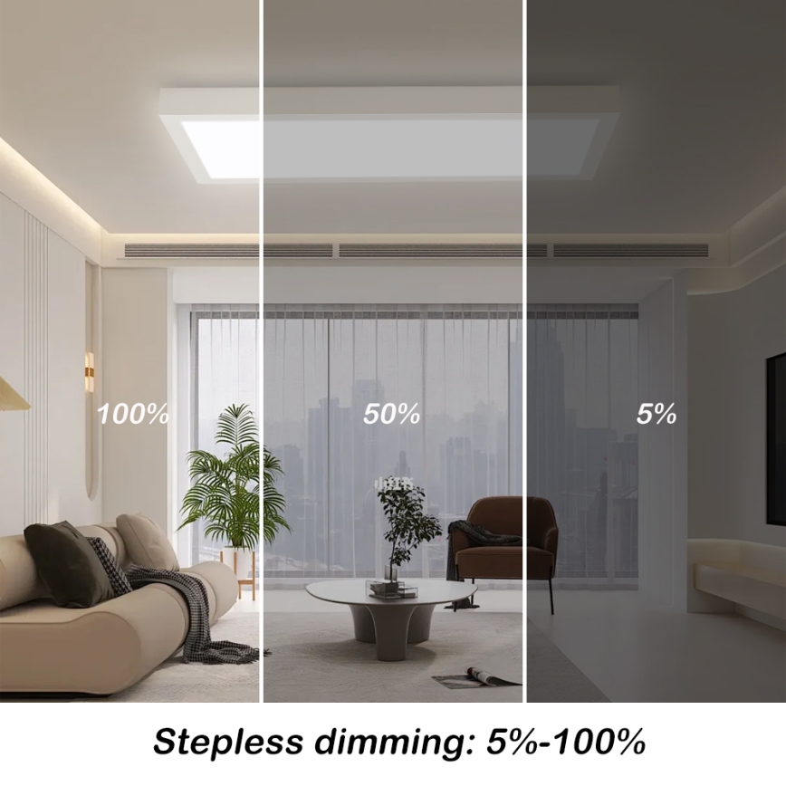 Brilagi - LED Димируем плафон за баня FRAME SMART LED/30W/230V 30x60 см 3000-6000K IP44 бял + дистанционно управление