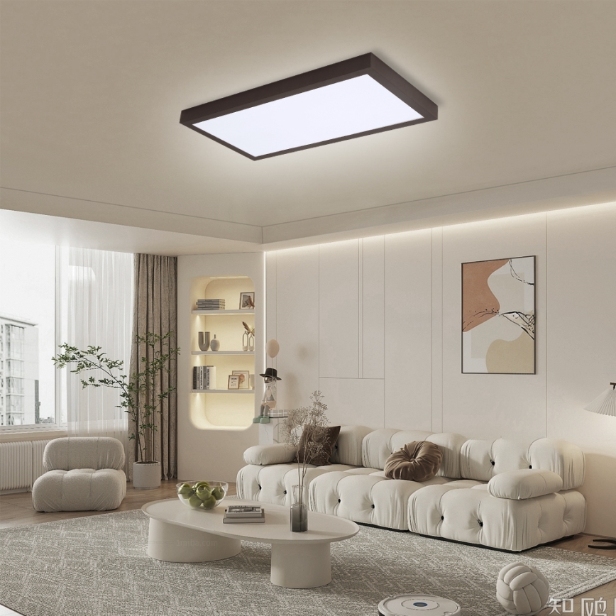 Brilagi - LED Димируем плафон за баня FRAME SMART LED/30W/230V 30x60 см 3000-6000K  IP44 черен  + дистанционно управление