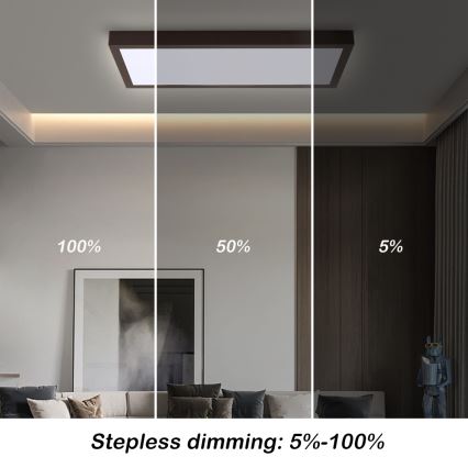 Brilagi - LED Димируем плафон за баня FRAME SMART LED/30W/230V 30x60 см 3000-6000K  IP44 черен  + дистанционно управление
