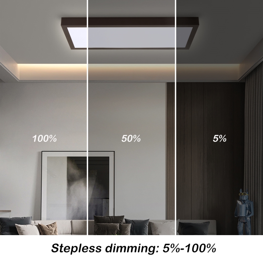 Brilagi - LED Димируем плафон за баня FRAME SMART LED/30W/230V 30x60 см 3000-6000K  IP44 черен  + дистанционно управление