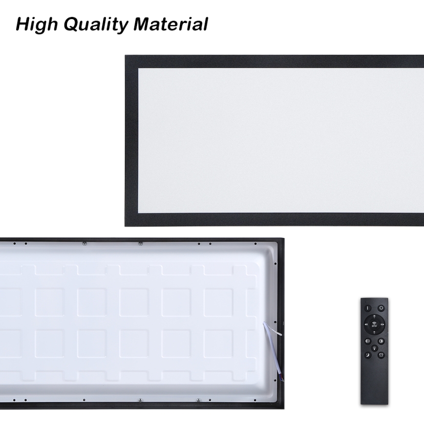 Brilagi - LED Димируем плафон за баня FRAME SMART LED/30W/230V 30x60 см 3000-6000K  IP44 черен  + дистанционно управление