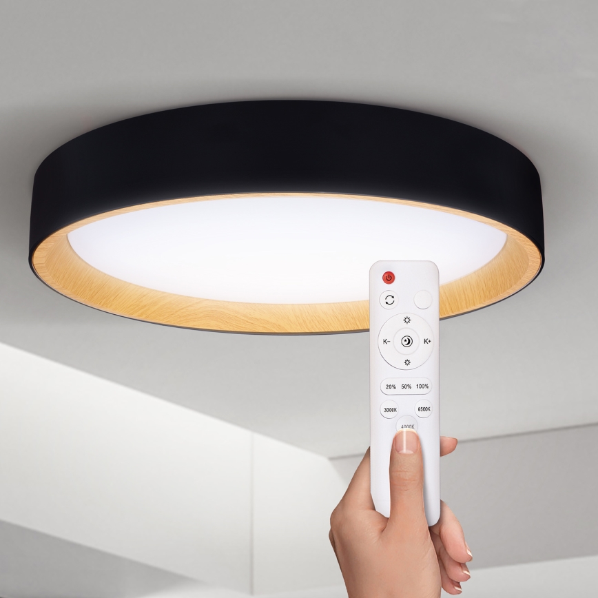 Brilagi - LED Димируем плафон LARIOS LED/48W/230V 3000-6500K ø 39 см черен + дистанционно управление