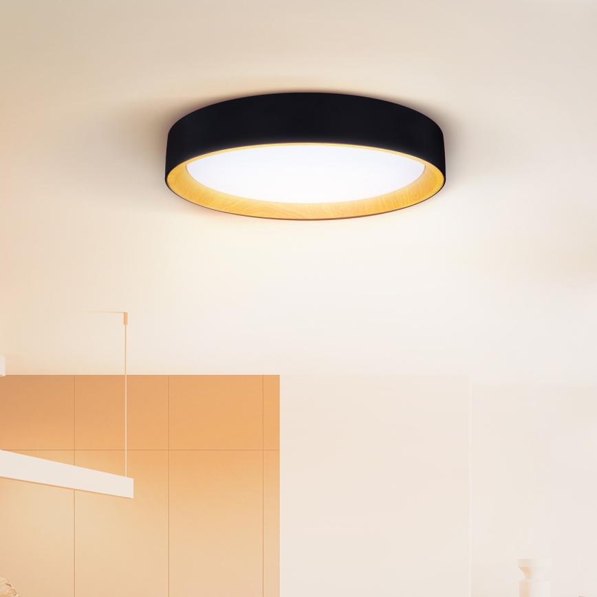 Brilagi - LED Димируем плафон LARIOS LED/48W/230V 3000-6500K ø 39 см черен + дистанционно управление