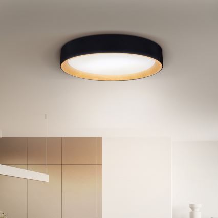 Brilagi - LED Димируем плафон LARIOS LED/48W/230V 3000-6500K ø 39 см черен + дистанционно управление