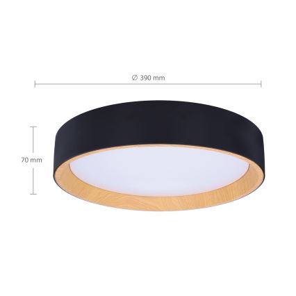 Brilagi - LED Димируем плафон LARIOS LED/48W/230V 3000-6500K ø 39 см черен + дистанционно управление