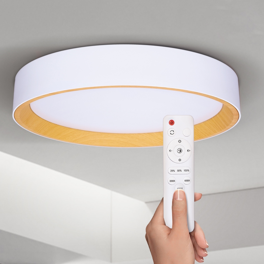 Brilagi - LED Димируем плафон LARIOS LED/60W/230V 3000-6500K ø 49 см бял + дистанционно управление