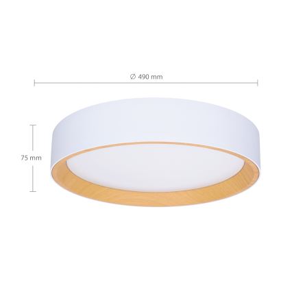 Brilagi - LED Димируем плафон LARIOS LED/60W/230V 3000-6500K ø 49 см бял + дистанционно управление
