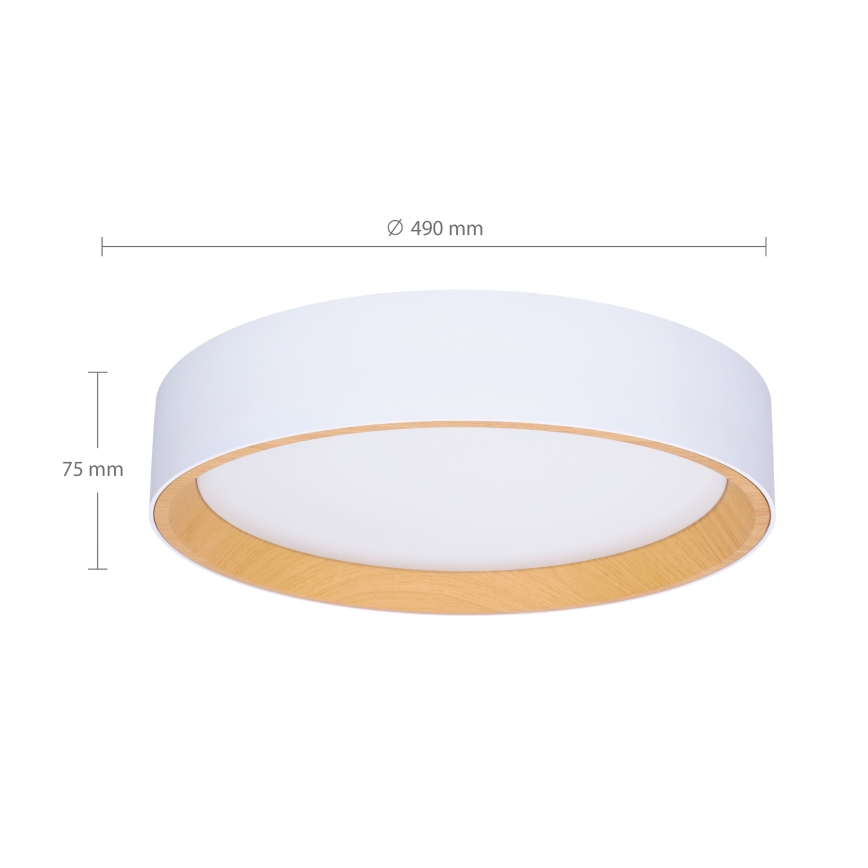 Brilagi - LED Димируем плафон LARIOS LED/60W/230V 3000-6500K ø 49 см бял + дистанционно управление
