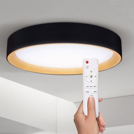 Brilagi - LED Димируем плафон LARIOS LED/60W/230V 3000-6500K ø 49 см черен + дистанционно управление