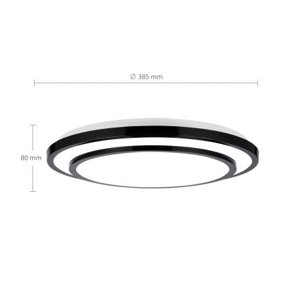 Brilagi - LED Димируем плафон LUCIANO LED/48W/230V 3000-6500K ø 39 см черен + дистанционно управление
