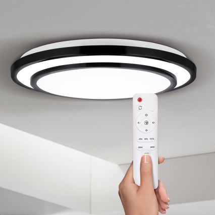 Brilagi - LED Димируем плафон LUCIANO LED/48W/230V 3000-6500K ø 39 см черен + дистанционно управление