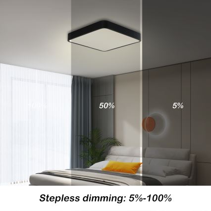 Brilagi - LED Димируем плафон POOL LED/36W/230V 3000-6000K 40x40 см черен + дистанционно управление