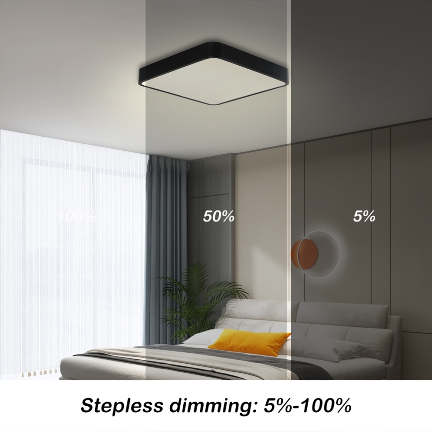 Brilagi - LED Димируем плафон POOL LED/36W/230V 3000-6000K 40x40 см черен + дистанционно управление