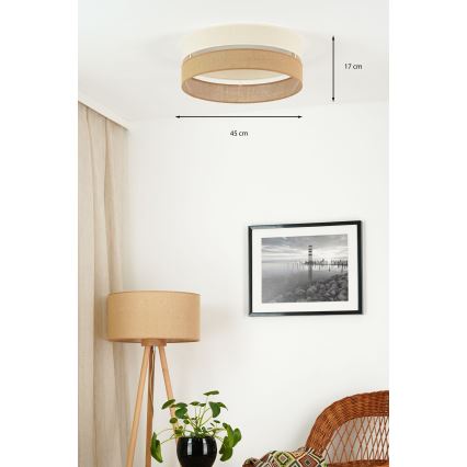Brilagi - LED Димируем плафон ROYAL YUTE LED/24W/230V Ø 45 см 3000/4000/6500K бежов/кремав  + дистанционно управление