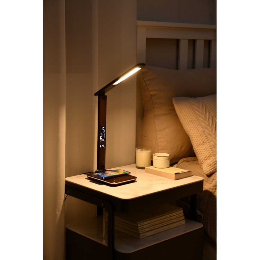 Brilagi - LED Димируема настолна лампа с безжично зареждане REGINA LED/8,5W/230V кафяв