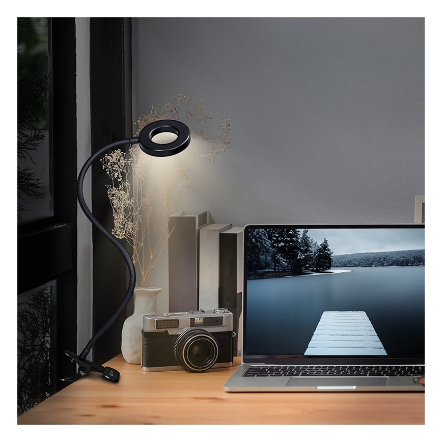 Brilagi -LED Димируема лампа с щипка ORBELA LED/8W/230V 3000/4000/5000K черен
