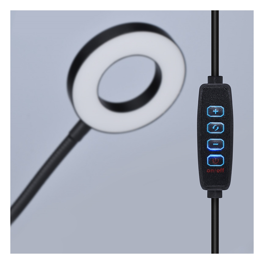 Brilagi -LED Димируема лампа с щипка ORBELA LED/8W/5V 3000/4000/5000K черна