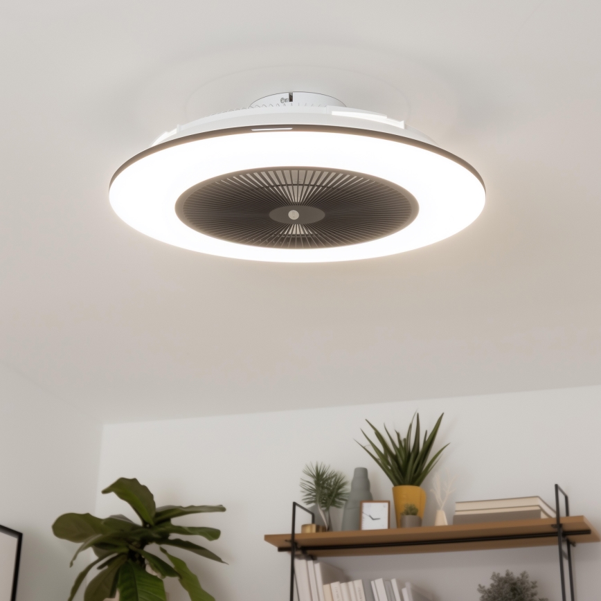 Brilagi - LED Димируема лампа с вентилатор AURA LED/38W/230V 3000-6000K черен + дистанционно управление