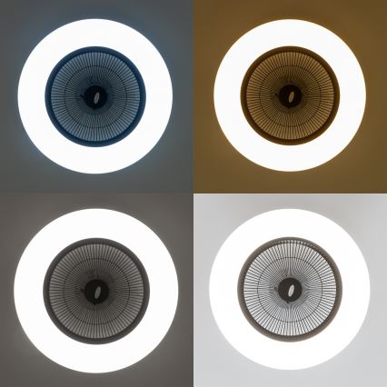Brilagi - LED Димируема лампа с вентилатор AURA LED/38W/230V 3000-6000K черен + дистанционно управление