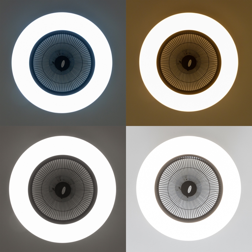 Brilagi - LED Димируема лампа с вентилатор AURA LED/38W/230V 3000-6000K черен + дистанционно управление