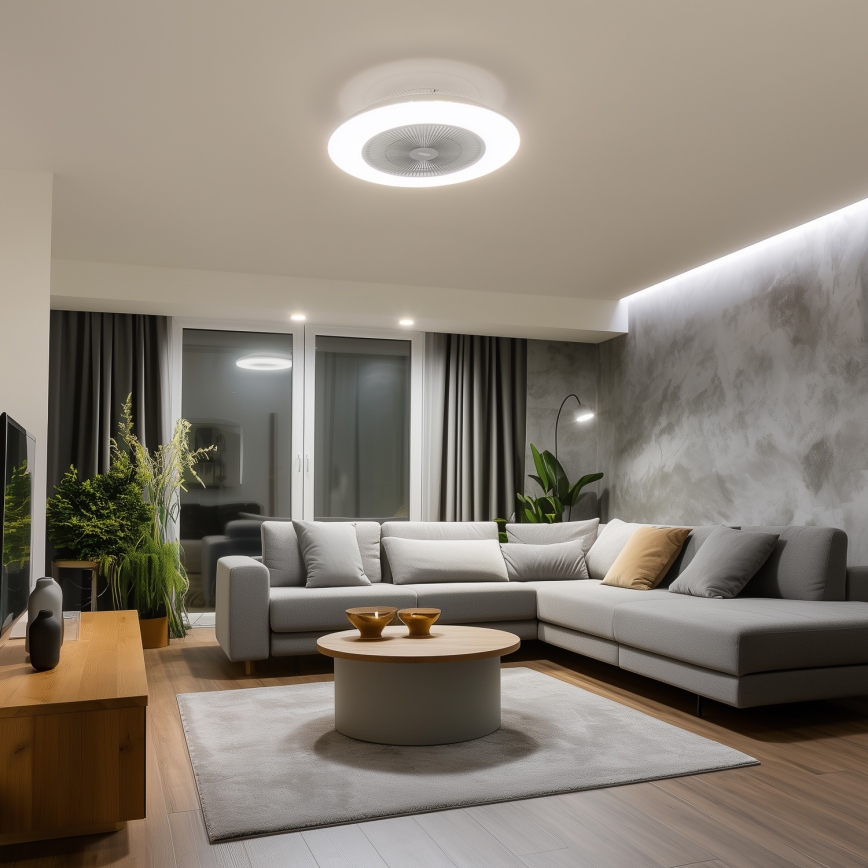 Brilagi - LED Димируема лампа с вентилатор AURA LED/38W/230V 3000-6000K сребрист + дистанционно управление