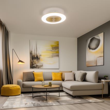 Brilagi - LED Димируема лампа с вентилатор AURA LED/38W/230V 3000-6000K златист + дистанционно управление