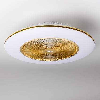 Brilagi - LED Димируема лампа с вентилатор AURA LED/38W/230V 3000-6000K златист + дистанционно управление