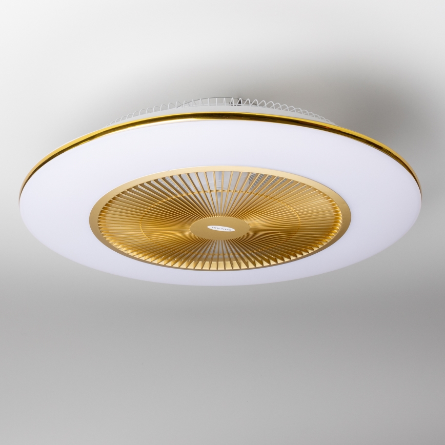 Brilagi - LED Димируема лампа с вентилатор AURA LED/38W/230V 3000-6000K златист + дистанционно управление