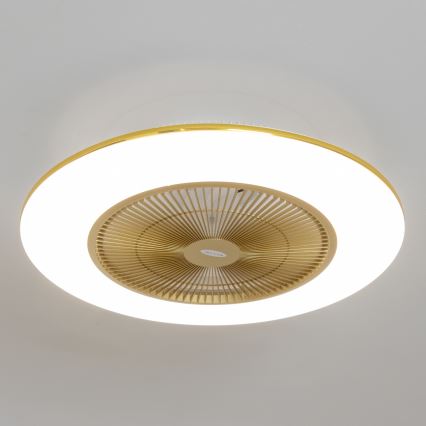 Brilagi - LED Димируема лампа с вентилатор AURA LED/38W/230V 3000-6000K златист + дистанционно управление