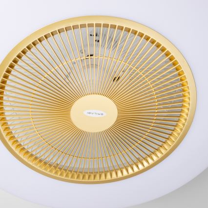 Brilagi - LED Димируема лампа с вентилатор AURA LED/38W/230V 3000-6000K златист + дистанционно управление