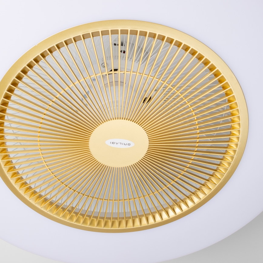 Brilagi - LED Димируема лампа с вентилатор AURA LED/38W/230V 3000-6000K златист + дистанционно управление