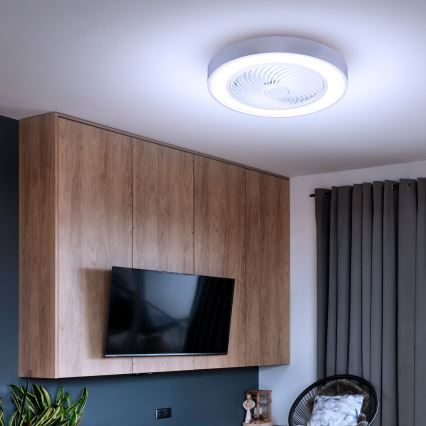 Brilagi - LED Димируем плафон с вентилатор LED/30W/230V 3000-6500K бял + дистанционно управление