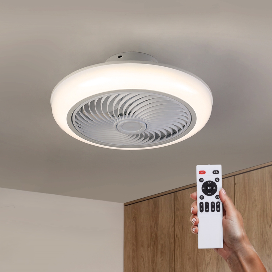 Brilagi - LED Димируем плафон с вентилатор LED/30W/230V 3000-6500K бял + дистанционно управление