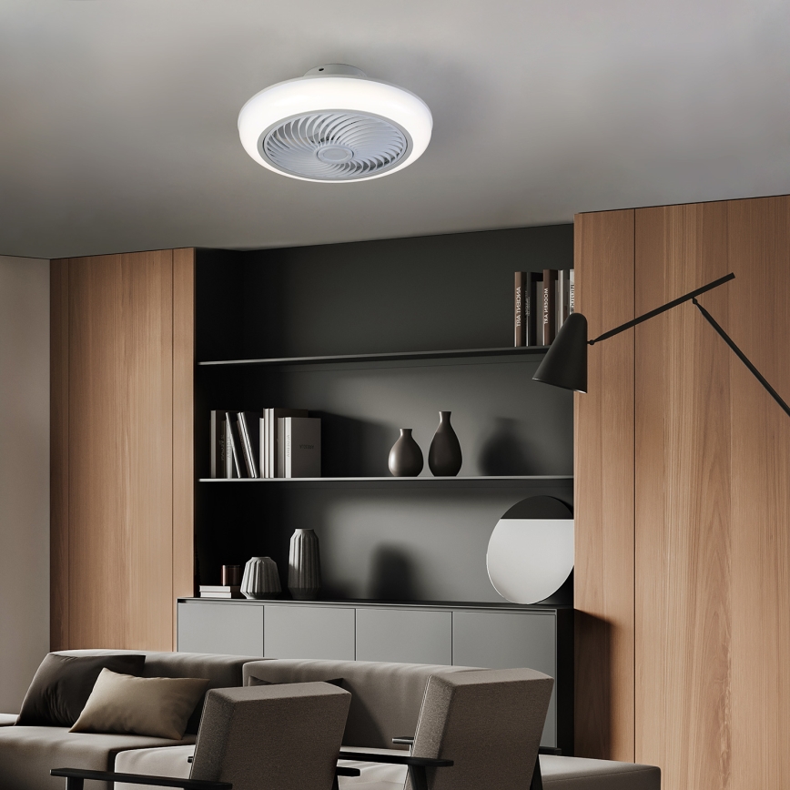 Brilagi - LED Димируем плафон с вентилатор LED/30W/230V 3000-6500K бял + дистанционно управление