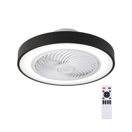 Brilagi - LED Димируем плафон с вентилатор LED/30W/230V 3000-6500K черен + дистанционно управление
