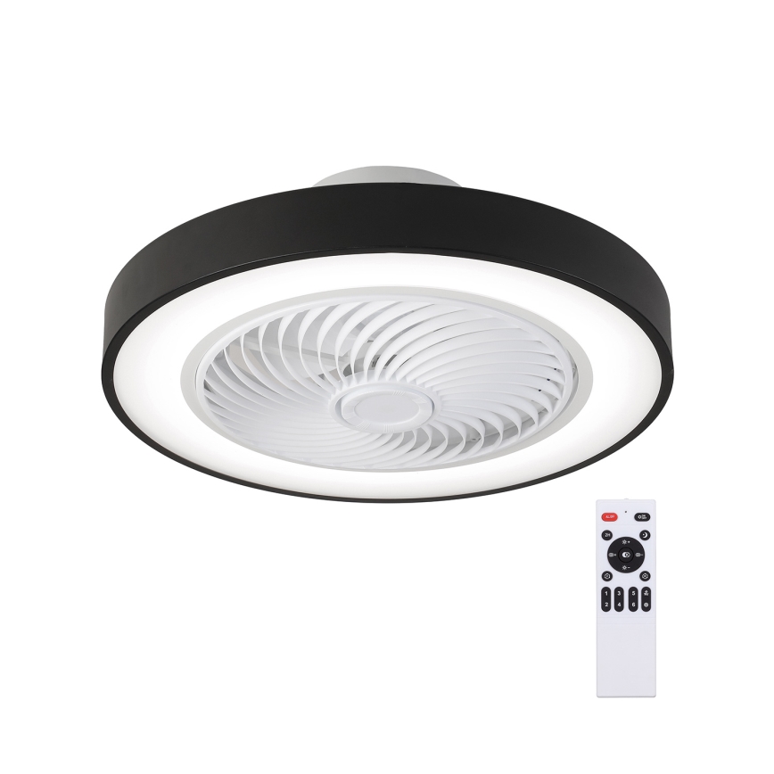 Brilagi - LED Димируем плафон с вентилатор LED/30W/230V 3000-6500K черен + дистанционно управление