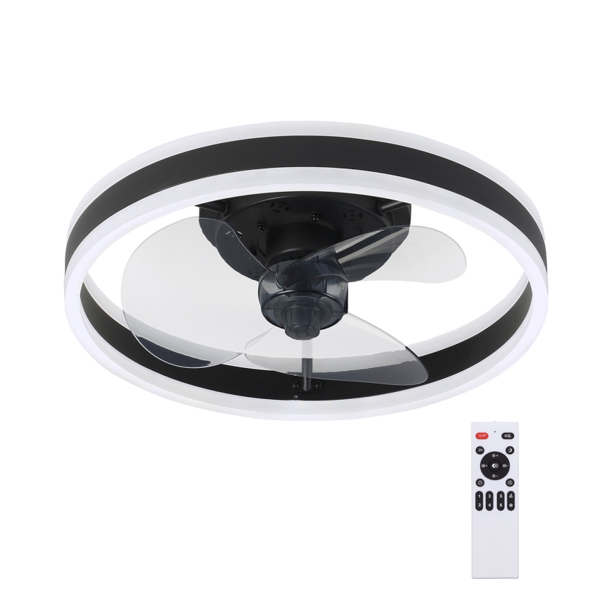 Brilagi - LED Димируем плафон с вентилатор LED/30W/230V 3000-6500K черен + дистанционно управление