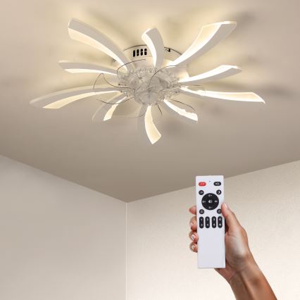 Brilagi - LED Димируем плафон с вентилатор LED/50W/230V 3000-6500K бял + дистанционно управление