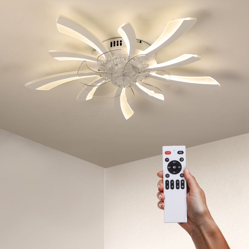 Brilagi - LED Димируем плафон с вентилатор LED/50W/230V 3000-6500K бял + дистанционно управление